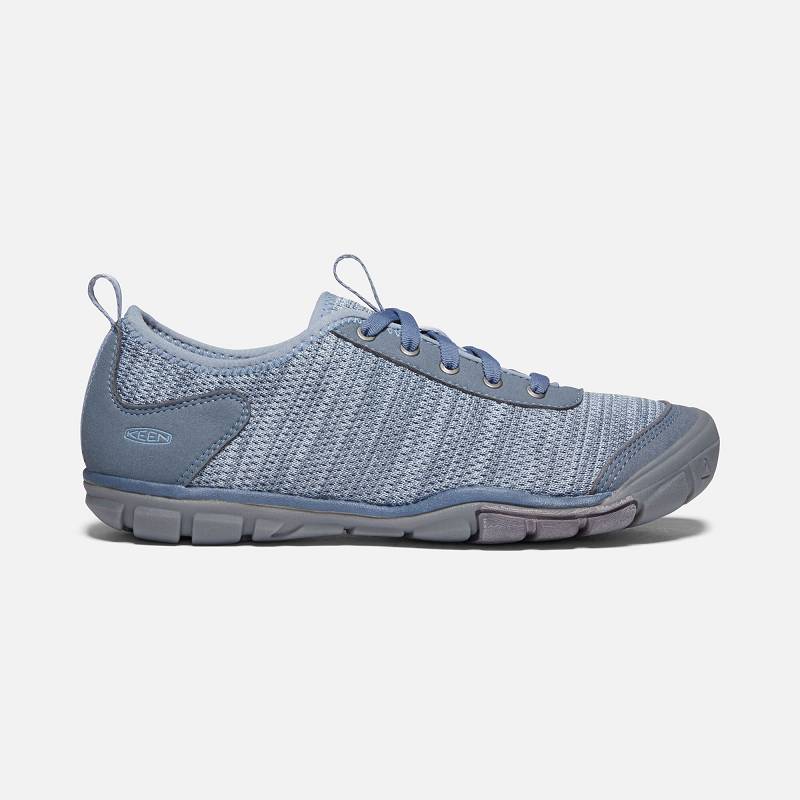 Keen Hush Knit Sneakers Damen DE-58304 Flint Stone/Blue Fog - Keen Damenschuhe Blau